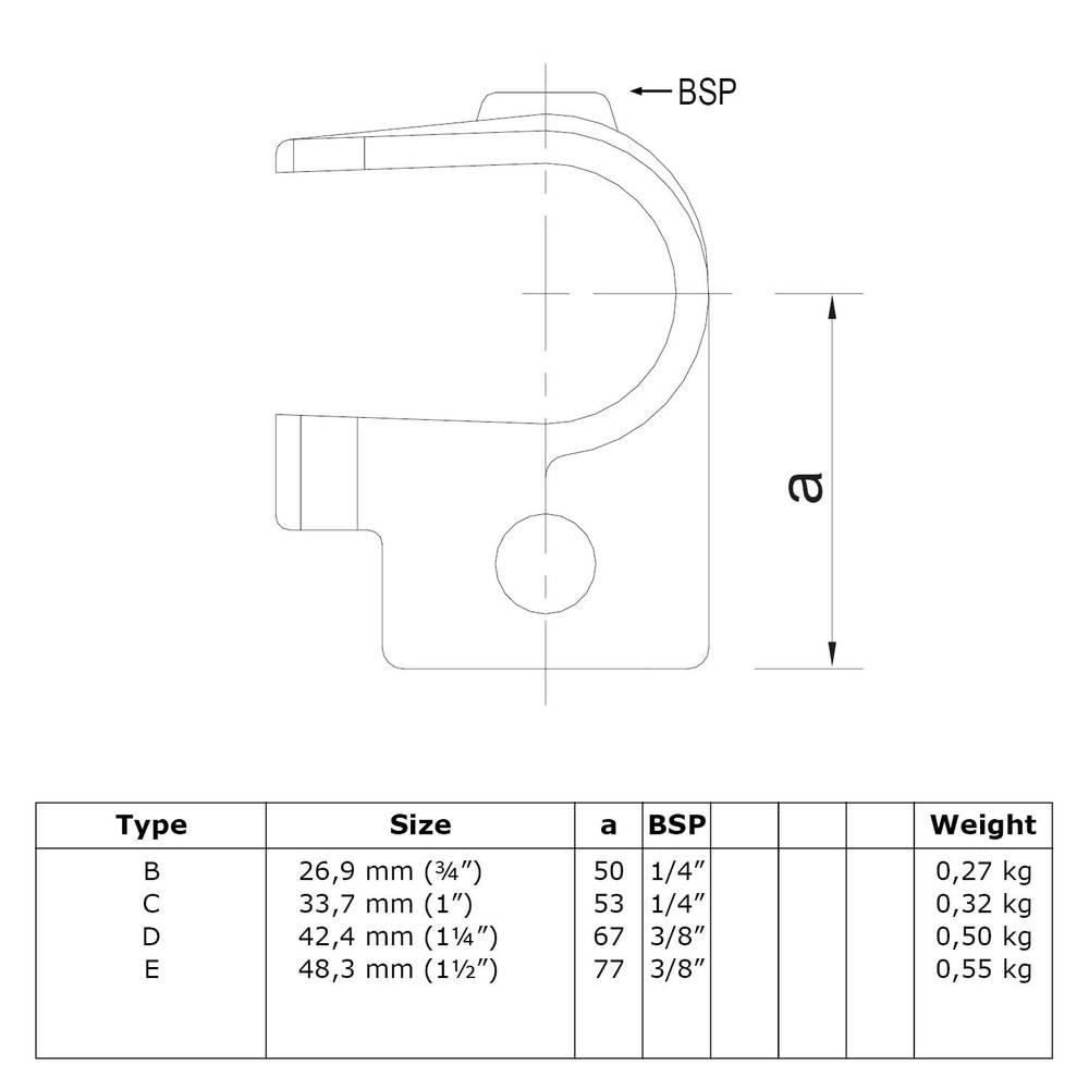 Doos Open T-stuk - zwart-C / 33,7 mm (60 stuks)